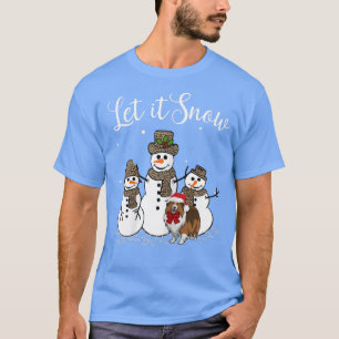 Camiseta Sheltie Mom Let It Snow Snowman Leopard Print546