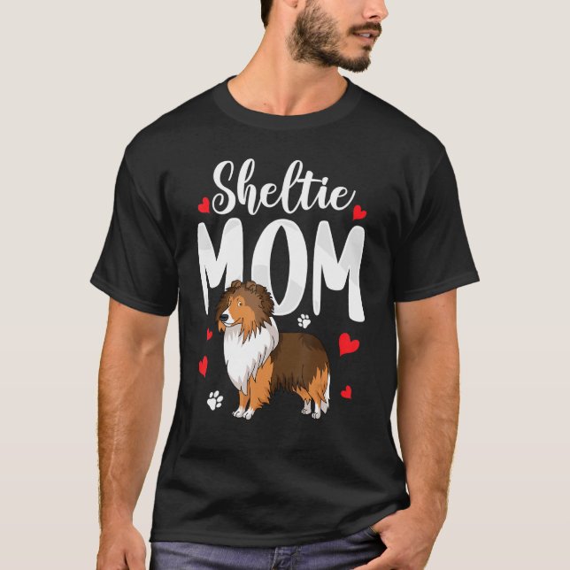Camiseta Sheltie Mom Shetland Sheepdog Dueño Perro Madre Wo (Anverso)