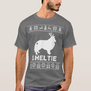 Camiseta Sheltie Perro Lover Navidades reno Feo Christma