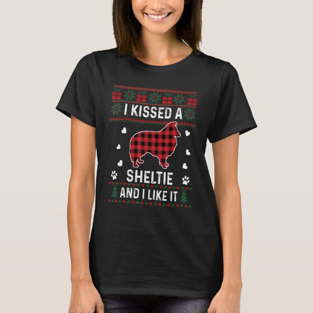 Camiseta Sheltie Perro Sheltie Perro Navidades feos sudader (Anverso)