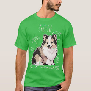 Camiseta Sheltie Shetland Sheepdog Anatomía 5