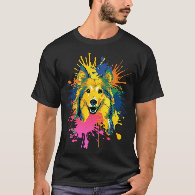 Camiseta Sheltie Splash Shetland Sheepdog (Anverso)
