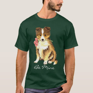Camiseta Sheltie subió tarjeta del día de San Valentín