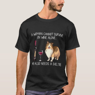 Camiseta Sheltie Y Perro De Vino