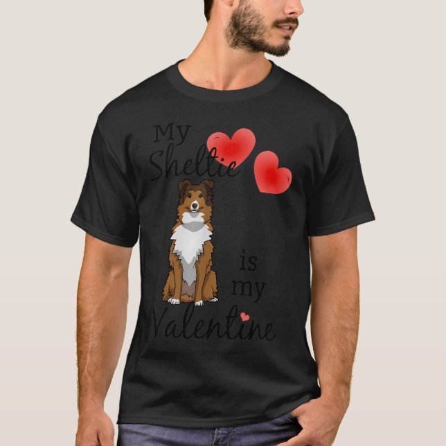 Camiseta Shelties Lindos Sheltie San Valentín Sheltie Mamá  (Anverso)