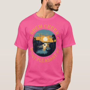 Camiseta Shem Creek Sunset Mount Pleasant SC Gold Version
