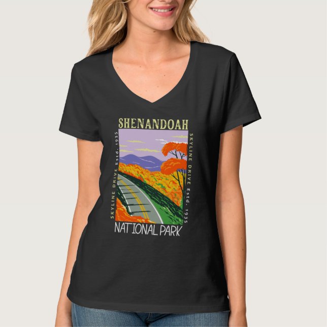 Camiseta Shenandoah National Park Skyline Drive (Anverso)