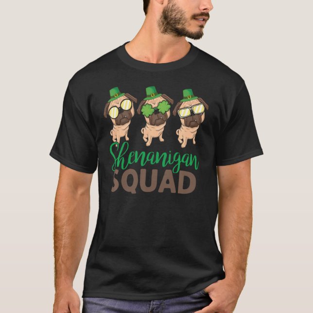 Camiseta Shenanigan Squad Pug Leprechaun Gorra Funny St Pat (Anverso)