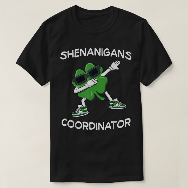 Camiseta Shenanigans Coordinator Dabbing Shamrock Fun St Pa (Diseño del anverso)