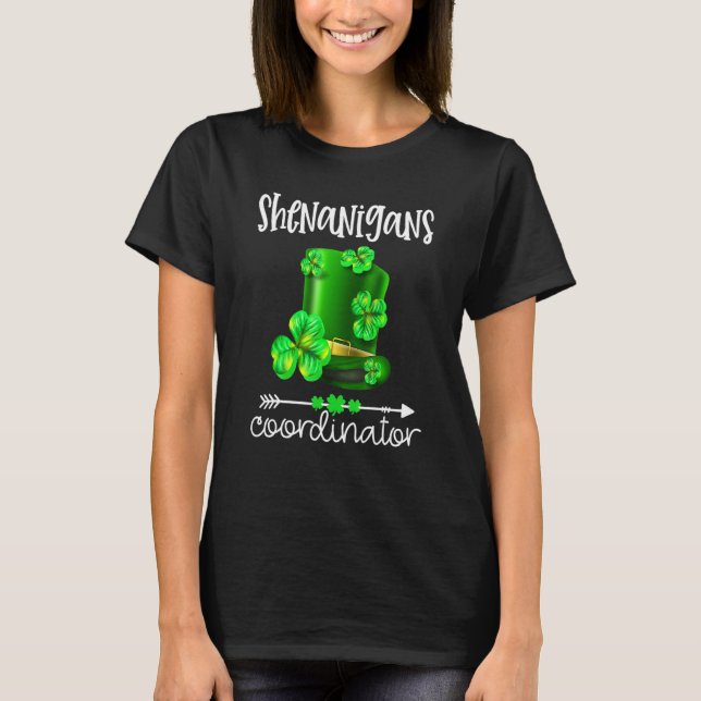 Camiseta Shenanigans Coordinator Funny Teacher St Patrick's (Anverso)