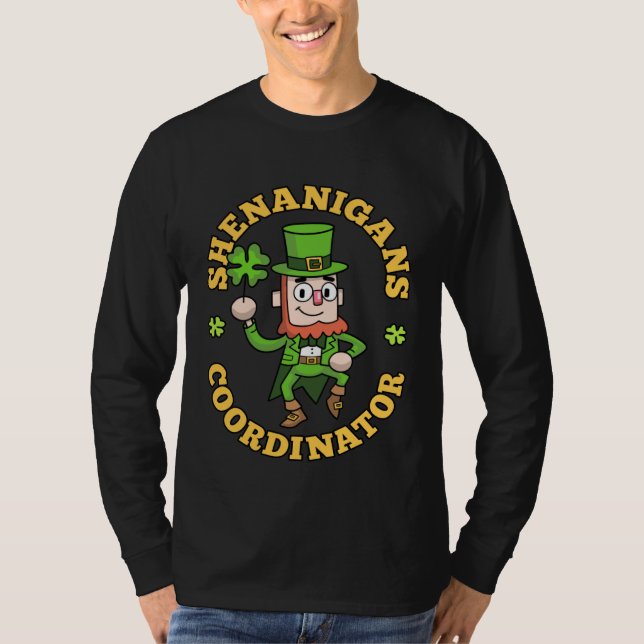 Camiseta Shenanigans Coordinator Leprechaun Shamrock St Pat (Anverso)