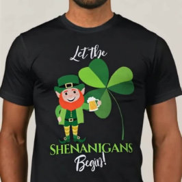 Camiseta Shenanigans Leprechaun Shamrock St Patrick's Day