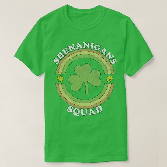 Camiseta Shenanigans Squad Funny St Patricks Day Retro Vint (Diseño del anverso)