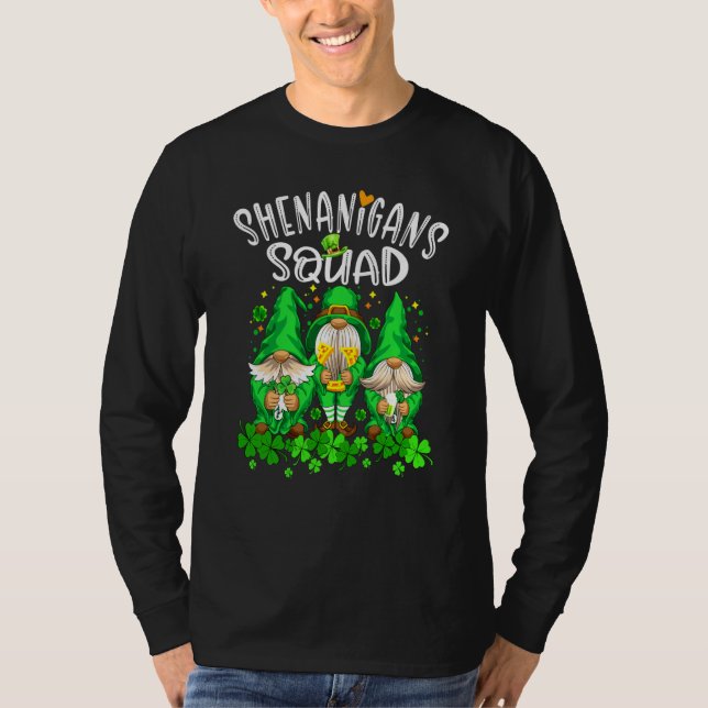Camiseta Shenanigans Squad Gnomes Shamrock Happy St Patrick (Anverso)