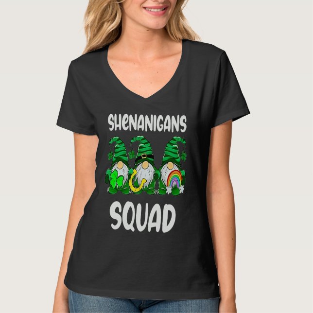 Camiseta Shenanigans Squad Gnomes St Patrick's Day Men Wome (Anverso)