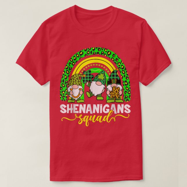 Camiseta Shenanigans Squad Irish Gnomes Rainbow St Patrick (Diseño del anverso)