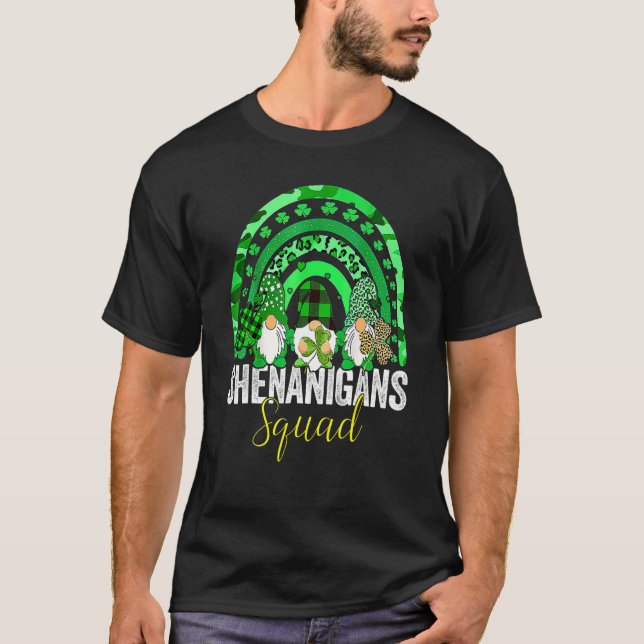 Camiseta Shenanigans Squad Irish Gnomes Rainbow St Patrick (Anverso)