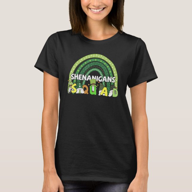Camiseta Shenanigans squad irish gnomes rainbow st patrick' (Anverso)