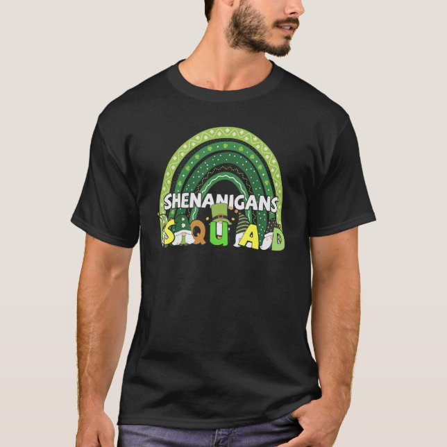 Camiseta Shenanigans squad irish gnomes rainbow st patrick' (Anverso)