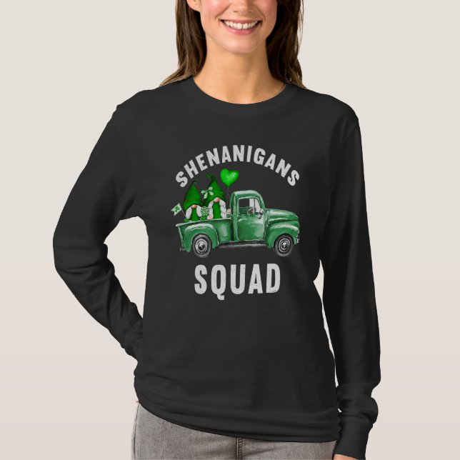 Camiseta Shenanigans Squad Irish Tee Funny Gnomes Saint Pat (Anverso)