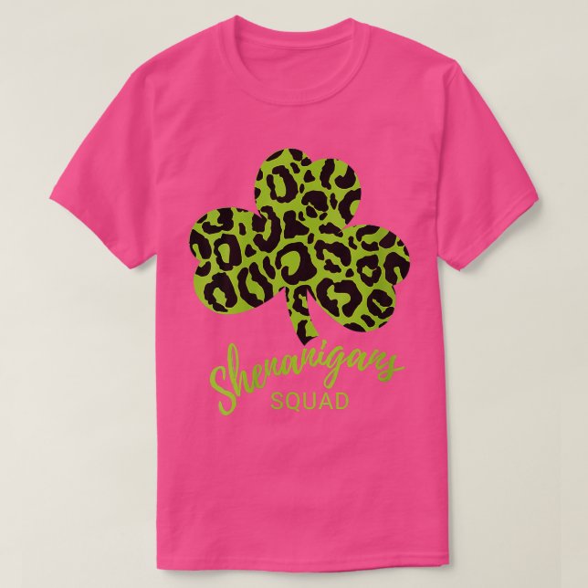 Camiseta Shenanigans Squad St Patrick's Day Leopard Print S (Diseño del anverso)