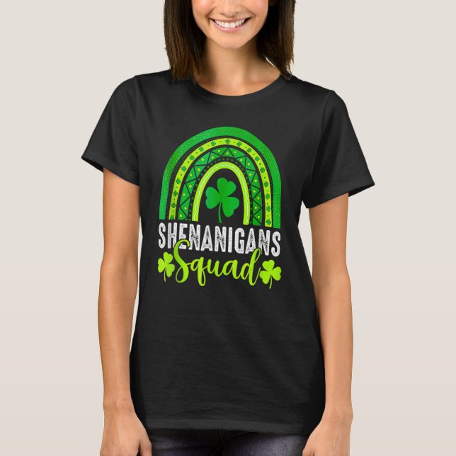 Camiseta Shenanigans Squad St Patrick's Day Rainbow Shamroc (Anverso)