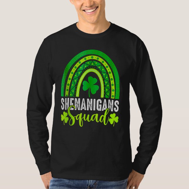 Camiseta Shenanigans Squad St Patrick's Day Rainbow Shamroc (Anverso)