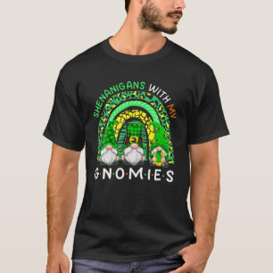 Camiseta Shenanigans With My Gnomies Rainbow Leopard St Pat
