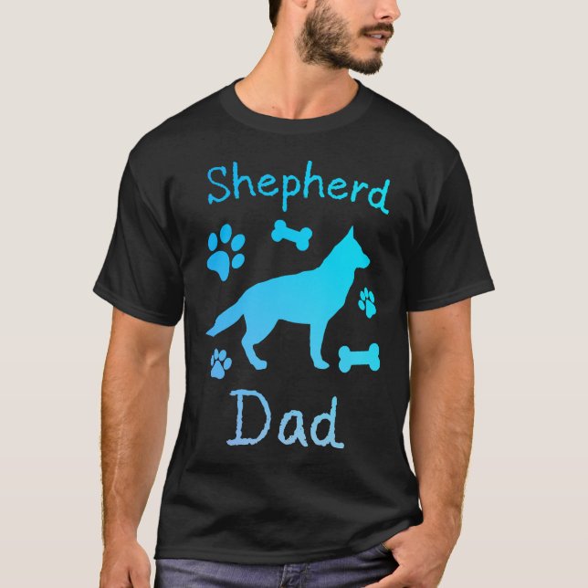 Camiseta Shepherd Dad Black And Blue Personalized (Anverso)