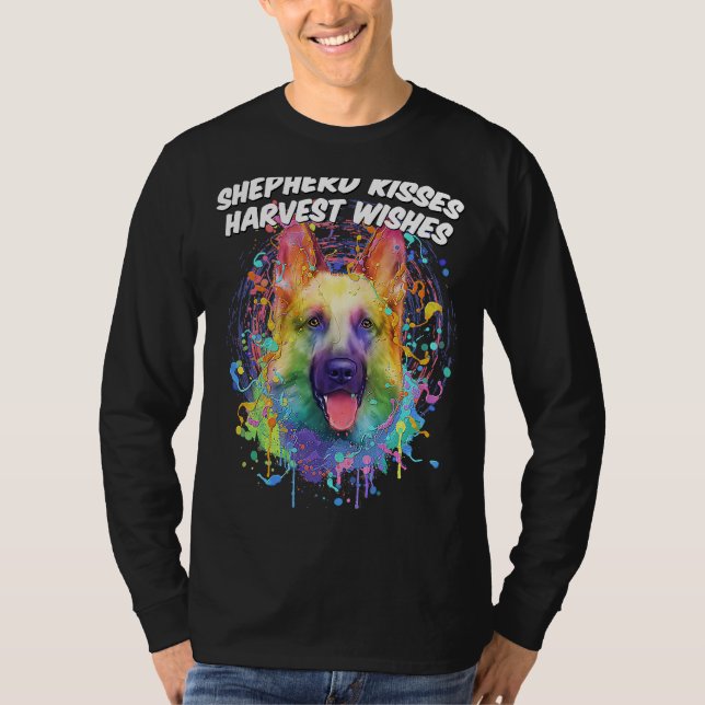 Camiseta Shepherd Kisses Harvest Wishes German Shepherd Ani (Anverso)