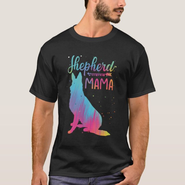 Camiseta Shepherd Mama Colorful Ger Shepherd Mom S D (Anverso)