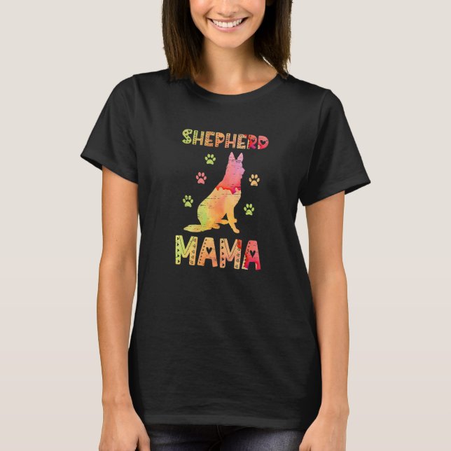 Camiseta Shepherd Mama Paw Lovers Puppies Dog Owners French (Anverso)