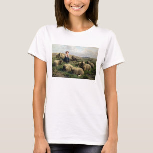 Camiseta Shepherdess con las ovejas en un paisaje