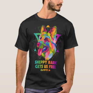 Camiseta Sheppy Bark nos da Pizza Gratuita Pastor Alemán Hu