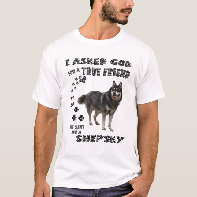 Camiseta Shepsky Gerberiano Cita A Mamá Papá Arte, Alemán C (Anverso)
