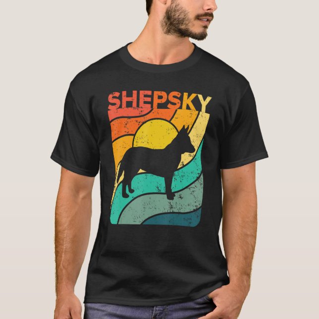 Camiseta Shepsky Vintage Sunset Mom Dad (Anverso)