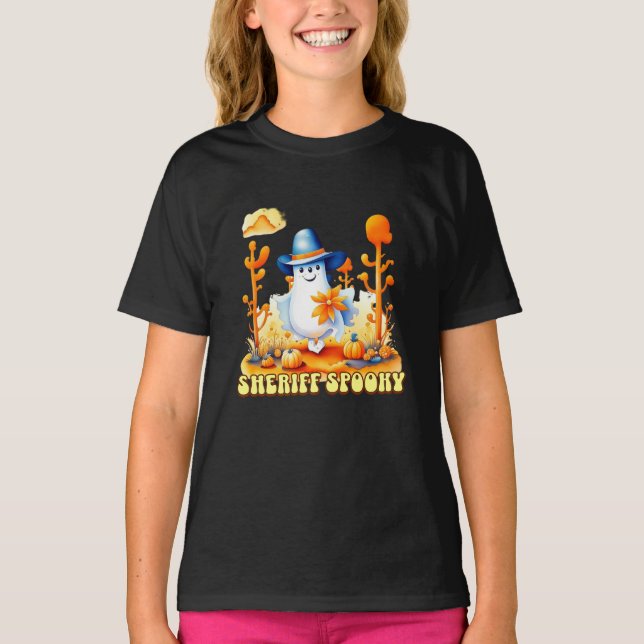 Camiseta Sheriff Spooky Cowboy Ghost Halloween (Anverso)