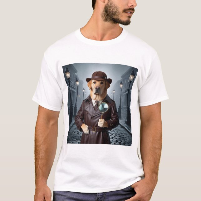 Camiseta Sherlock Labrador T-Shirt: Desenmascarando el mist (Anverso)