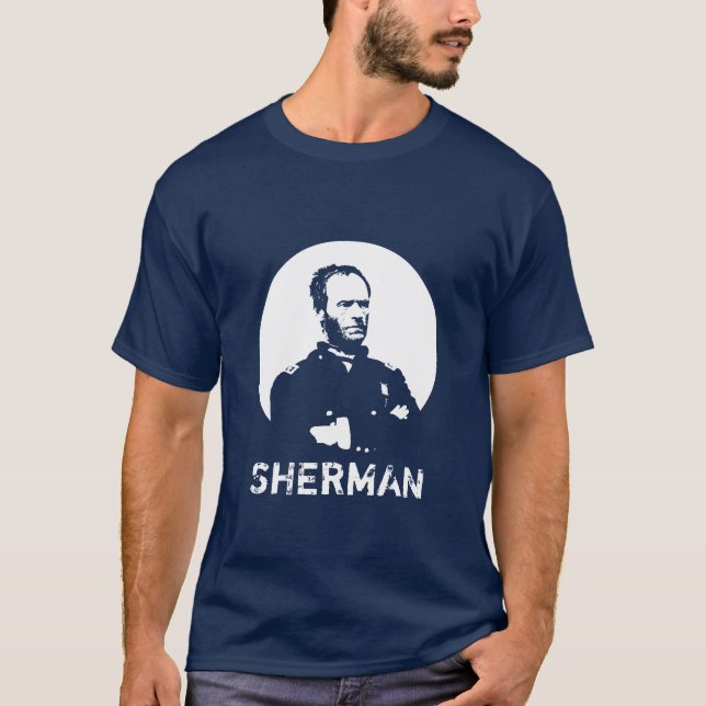 Camiseta Sherman -- Azul y blanco (Anverso)