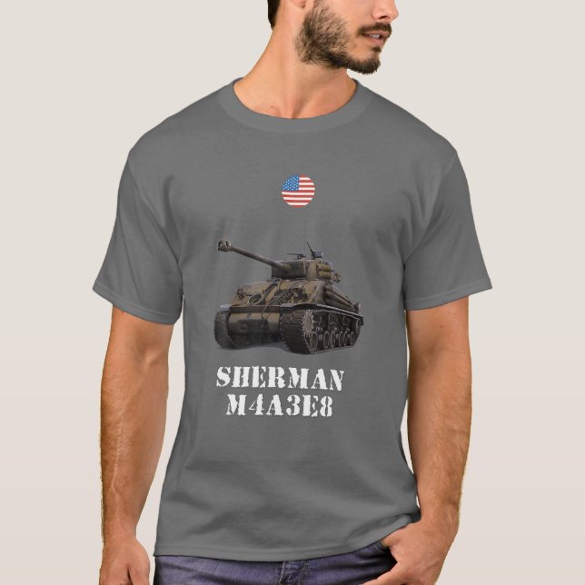 Camiseta Sherman M4A3E8 Easy Eight USA Medium Tank WW2 Mili (Anverso)