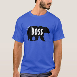 Camiseta Shes la silueta del negro del oso de Boss