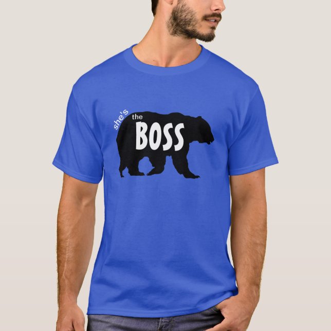 Camiseta Shes la silueta del negro del oso de Boss (Anverso)