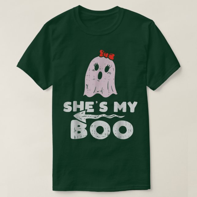 Camiseta Shes My Boo Cute Matching Couple Halloween Costume (Diseño del anverso)