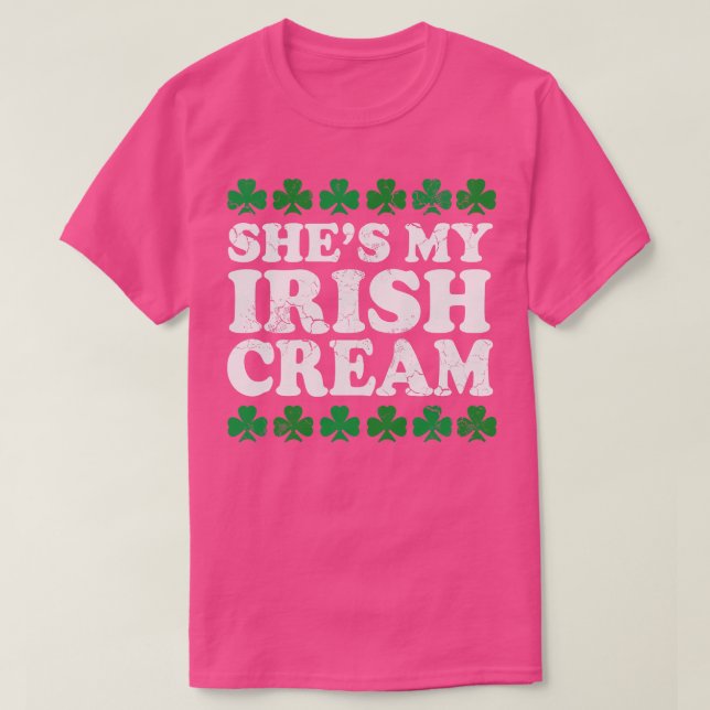 Camiseta Shes My Irish Cream St Patricks Day Parejas (Diseño del anverso)