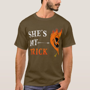 Camiseta Shes My Trick Jackolantern Pumpkin Pareja de Coinc