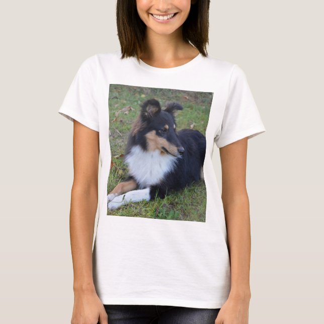 Camiseta shet color blanco negro bronceado completo (Anverso)