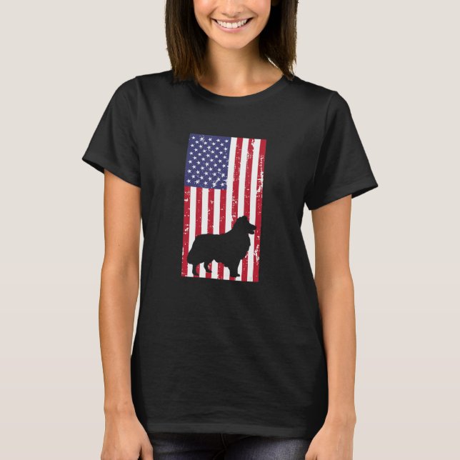Camiseta Shetland Sheep Distressed Patriotic All American U (Anverso)
