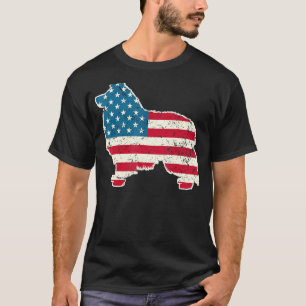 Camiseta Shetland Sheepdog 4 De Julio Hombres Usa American 