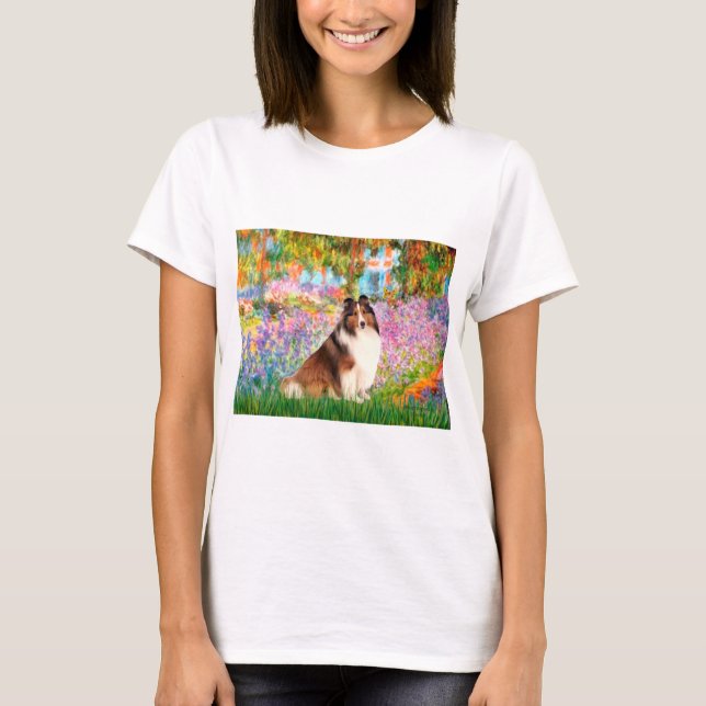Camiseta Shetland Sheepdog 7 - Jardín (Anverso)