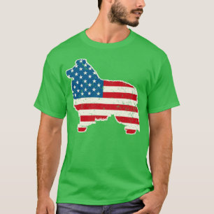 Camiseta Shetland Sheepdog Bandera Americana 4 de julio par